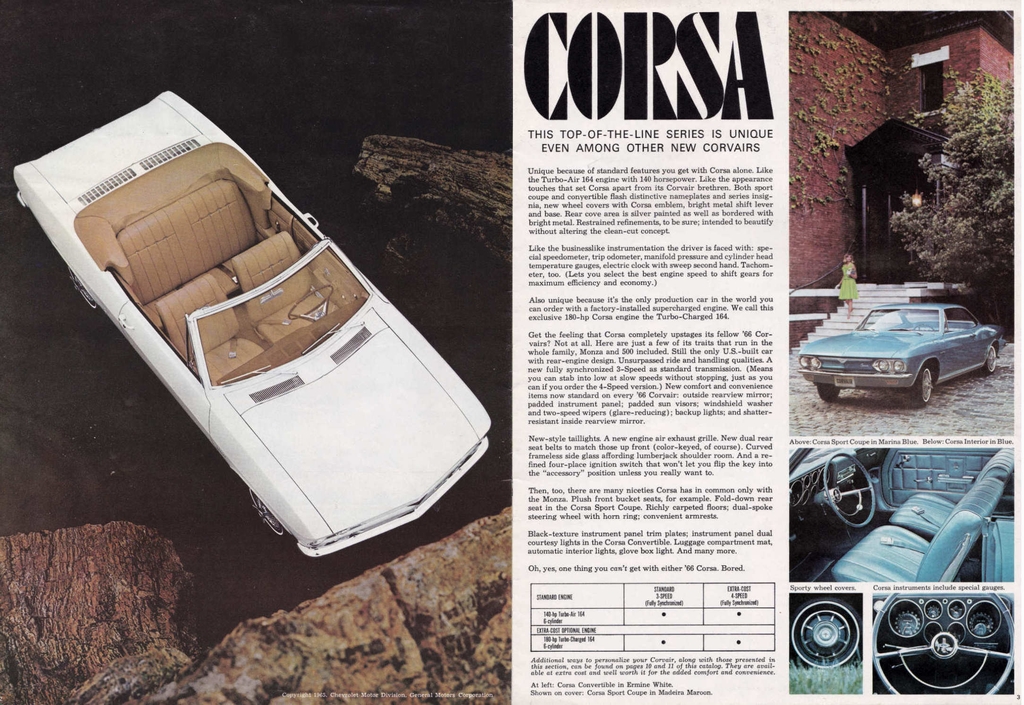 1966 Chevrolet Corvair Brochure Page 1